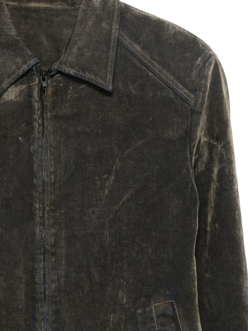 Juun.J Katoenen jack met ritssluiting Bruin