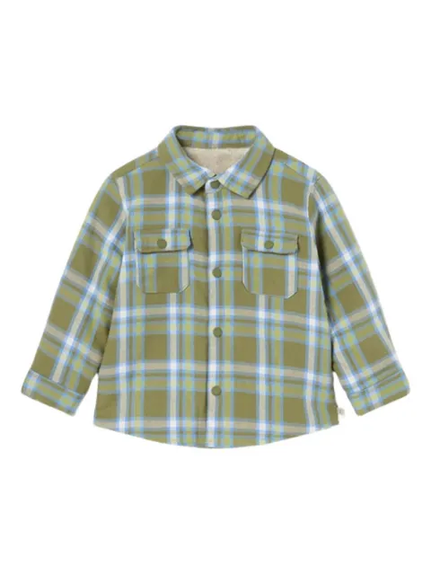 Mayoral plaid staples fur shirt