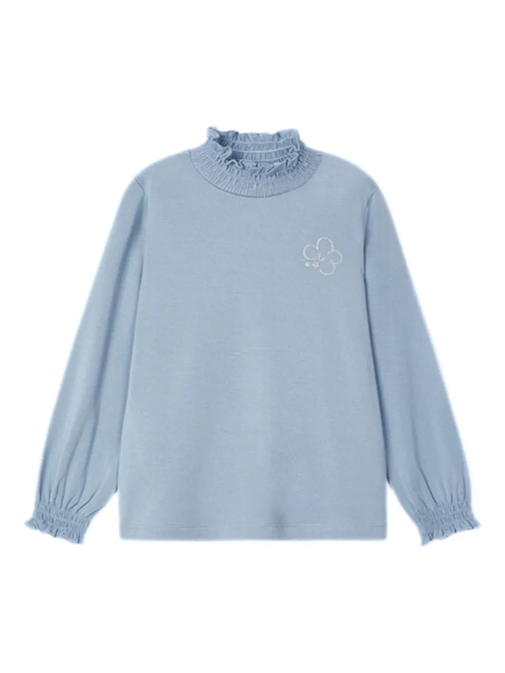Mayoral ruffled turtleneck top | Blue | Image 1