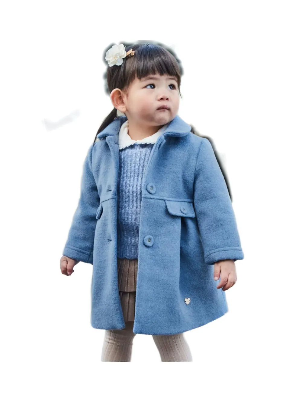 Mayoral Flap-pocket Coat In Blue