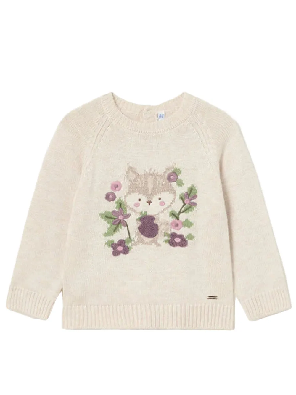 Mayoral Floral Night Sweater In Neutral