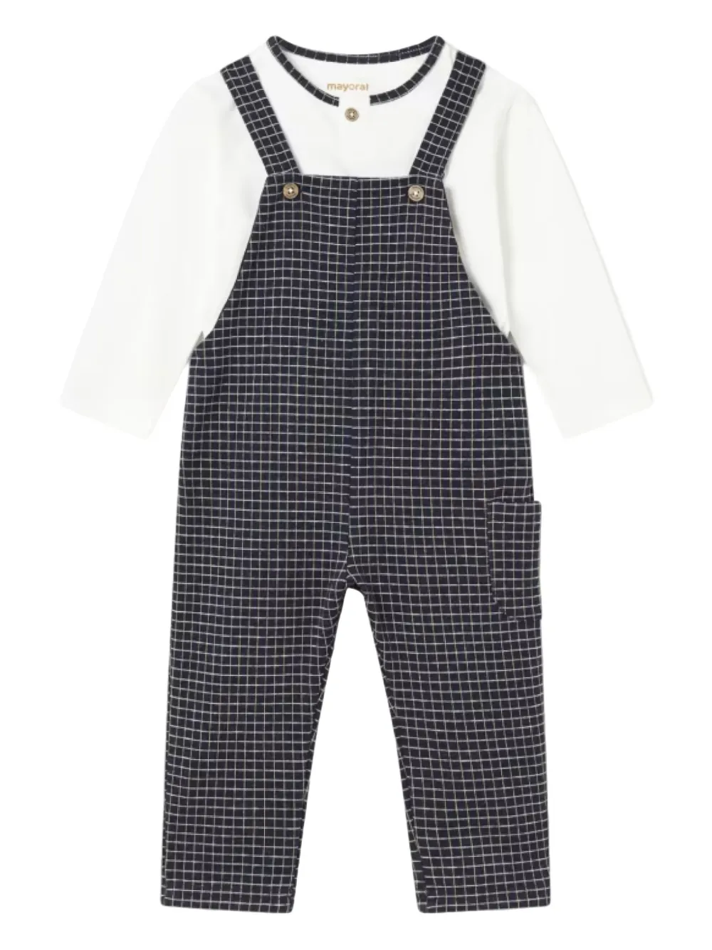 Mayoral checked baby dungarees - Blau