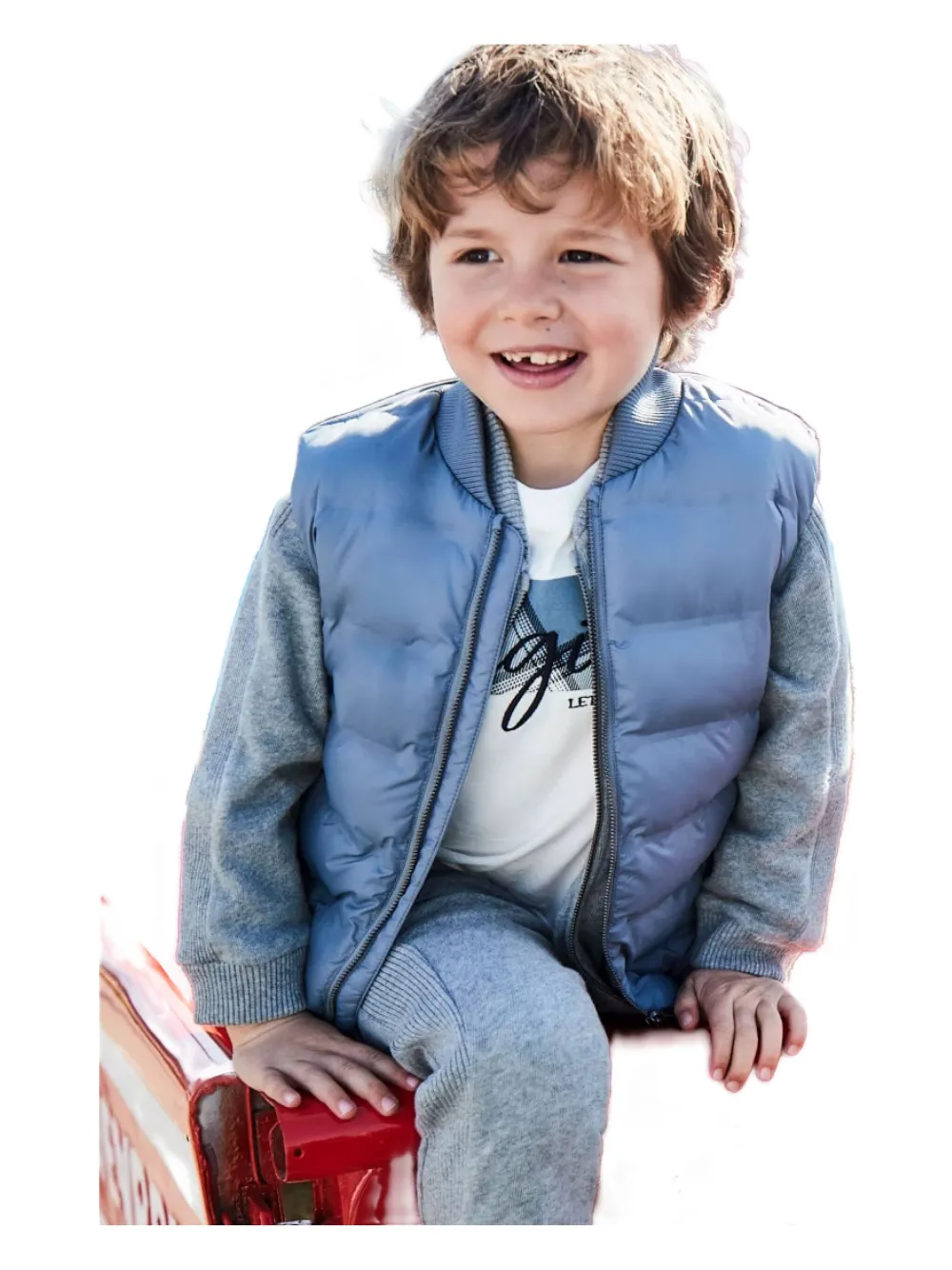 Mayoral Quilted Lightweight Vest In Blue