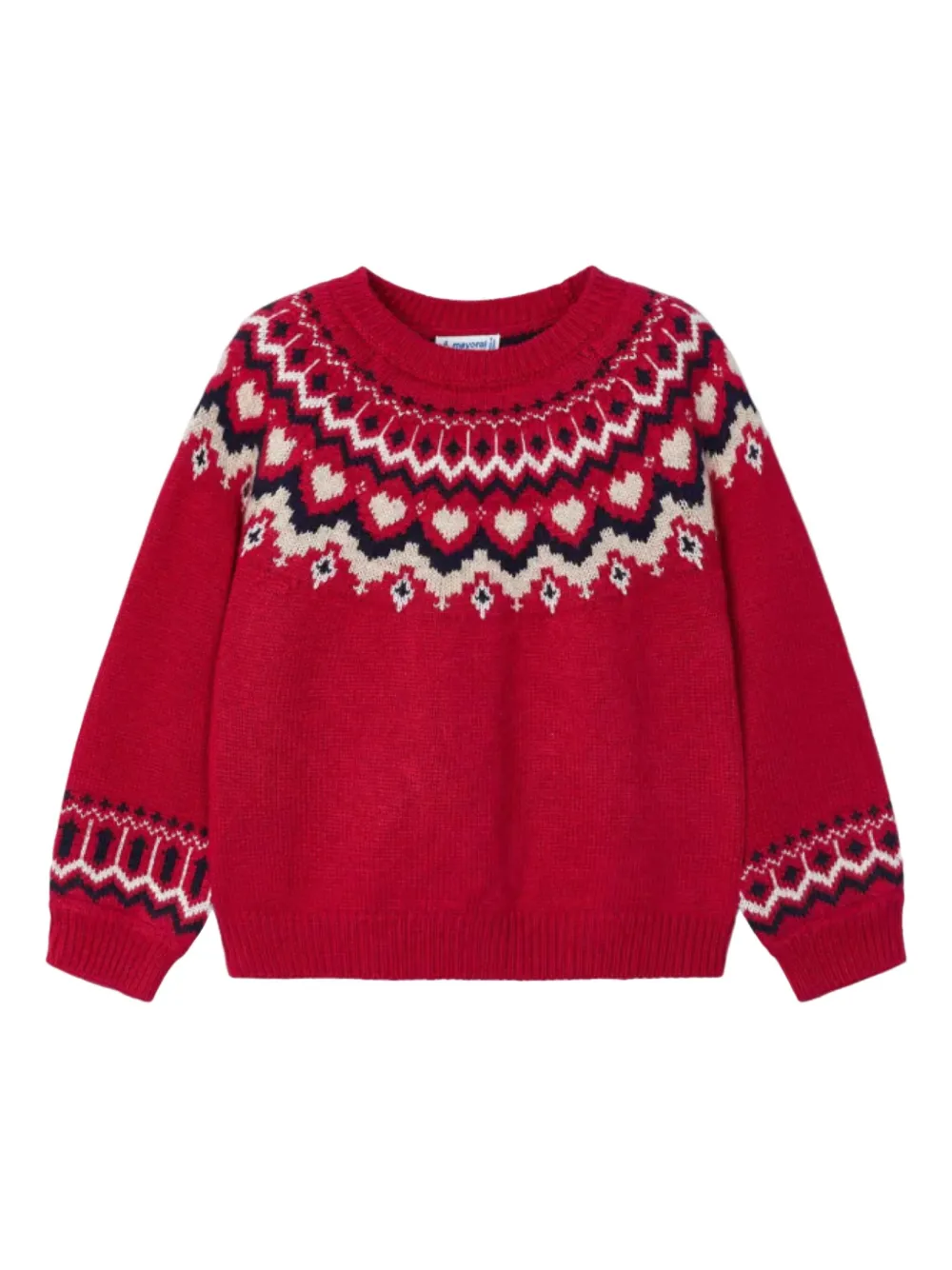 Mayoral jacquard border sweater | Red | Image 1