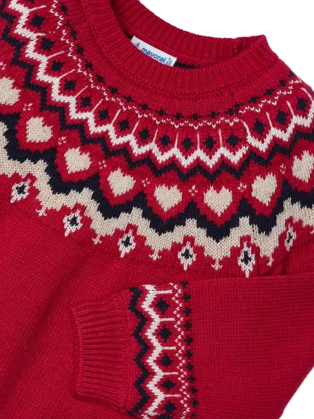 Mayoral jacquard border sweater | Girls Jumpers & Knitwear | Image 2