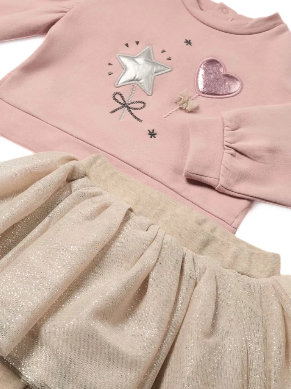 Mayoral star heart baby set - Roze