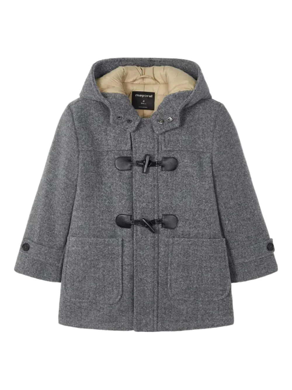 Mayoral hooded duffle coat | Grey | Image 1