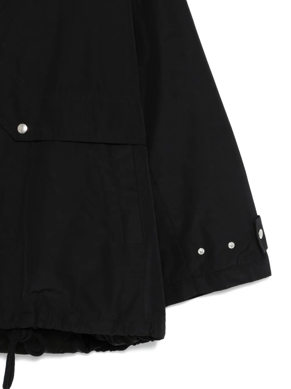 Plan C Hooded Zip-up Coat In Black