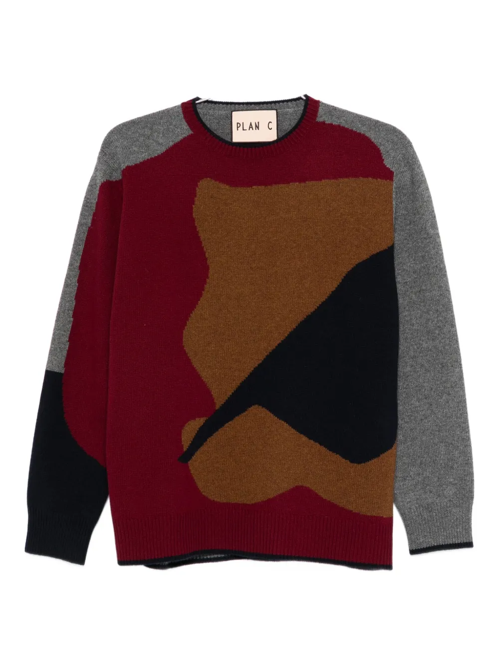 Plan C Colour-block Sweater In Multi