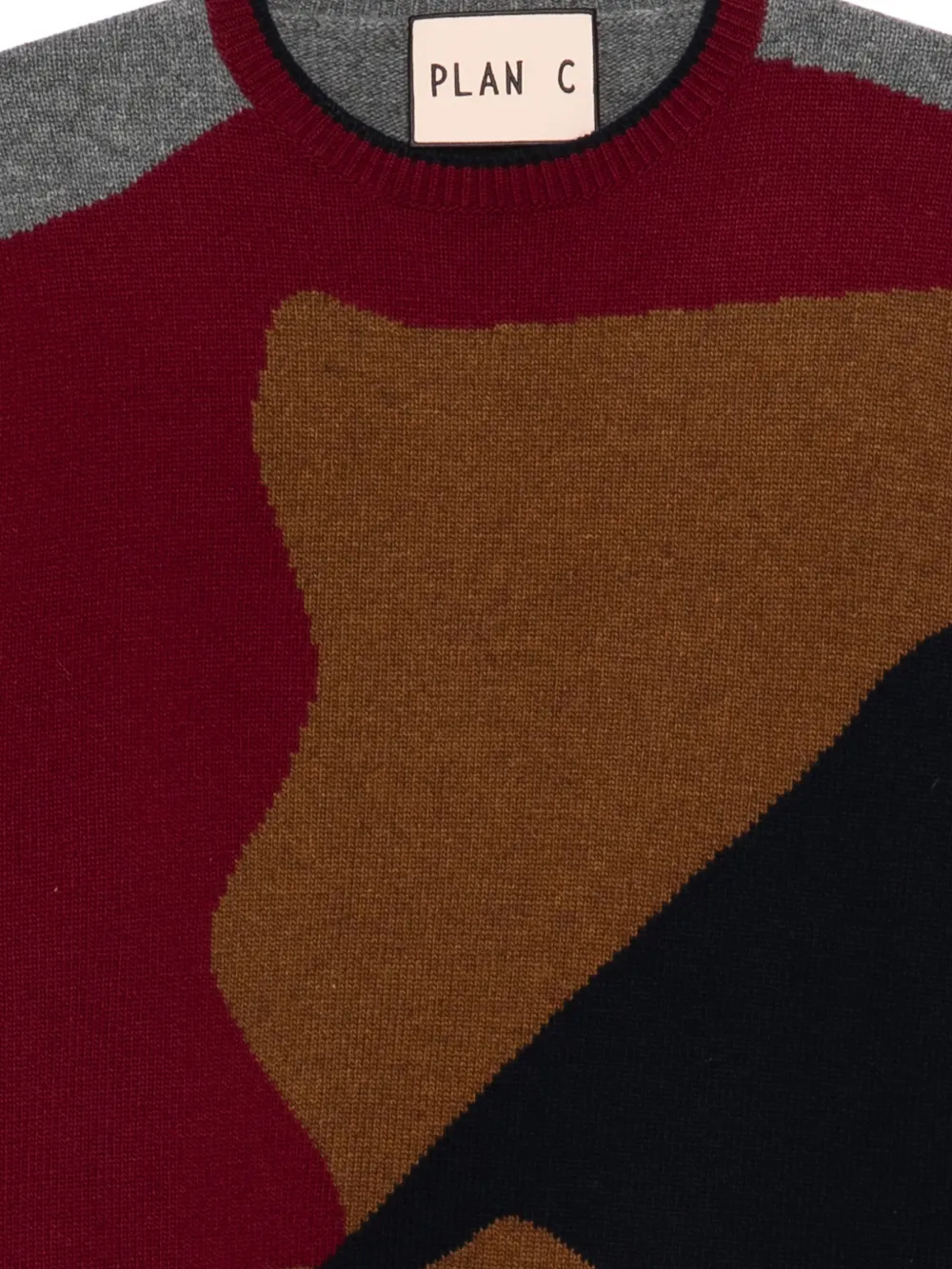 Plan C Trui met colourblocking Grijs