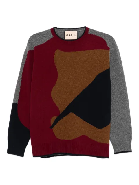 Plan C Pullover in Colour-Block-Optik