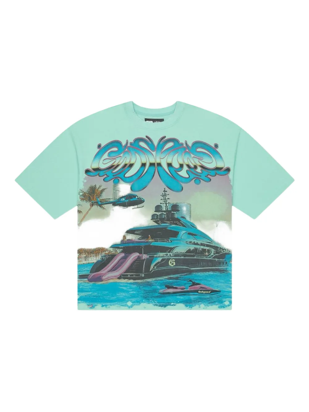 GODSPEED Memento Vivere graphic T-shirt | Green | Image 1