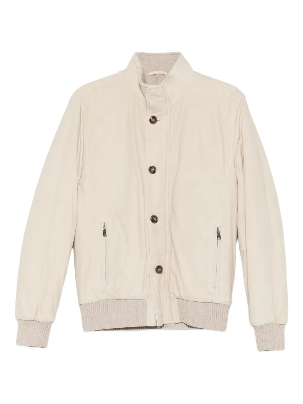 Barba buttoned zip-pocket jacket | Neutrals | Image 1