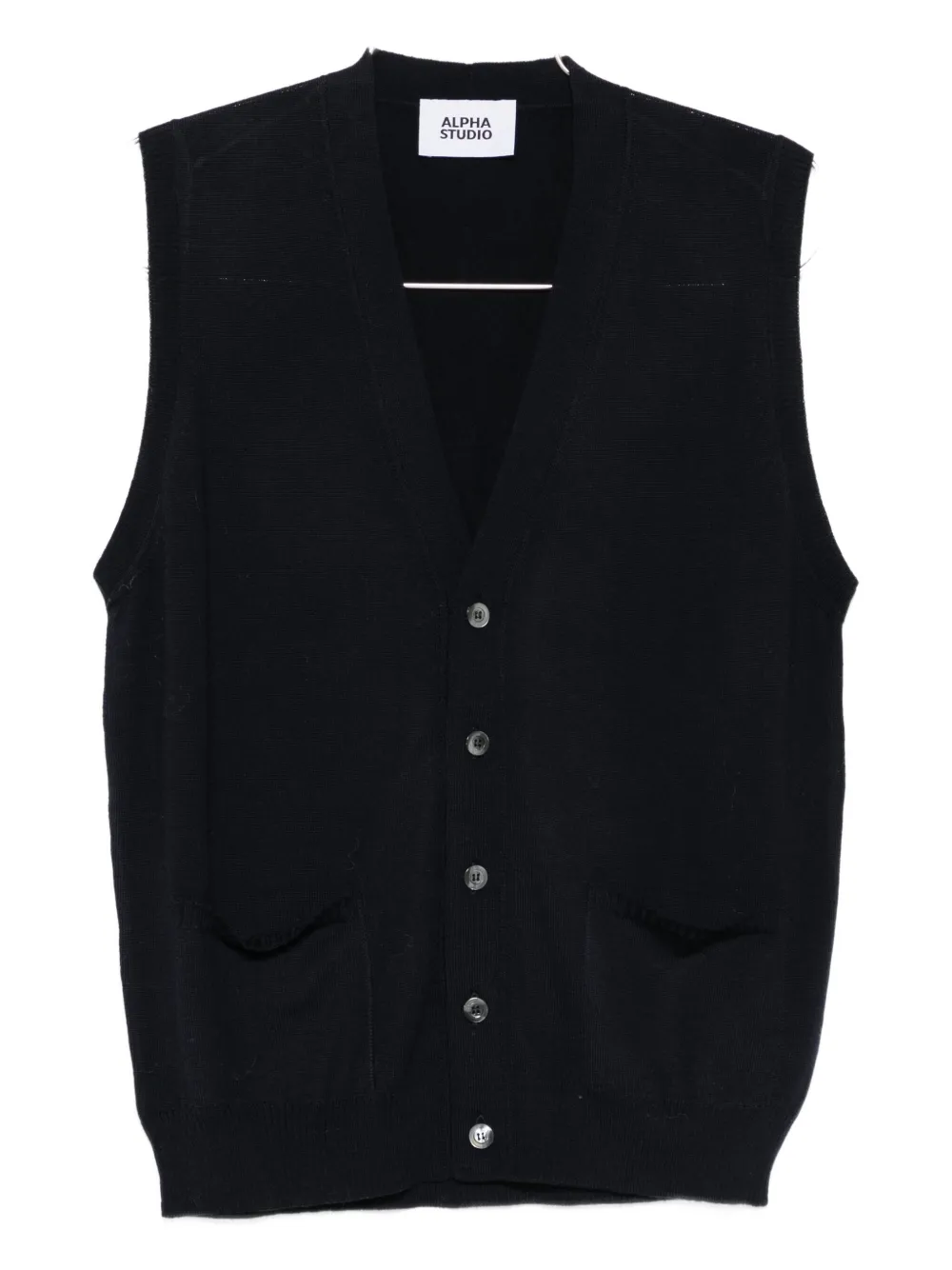 ALPHA STUDIO buttoned knitted vest | Blue | Image 1