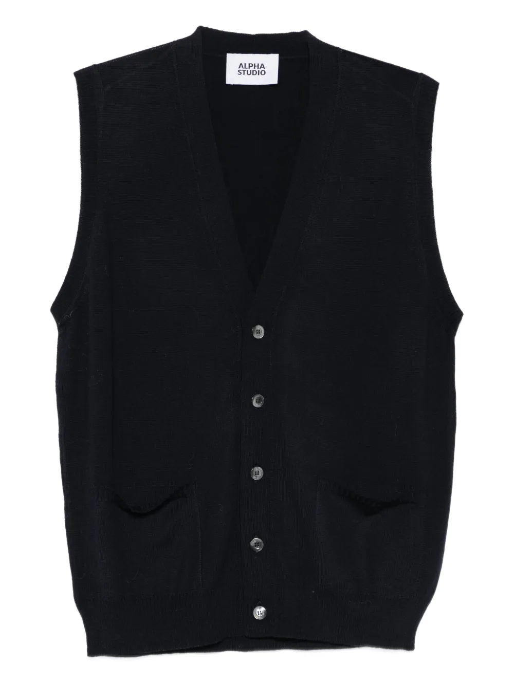 ALPHA STUDIO buttoned knitted vest | Blue | Image 1