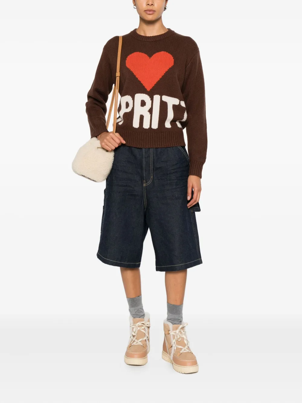 Mc2 Saint Barth Round-neck Sweater In Brown