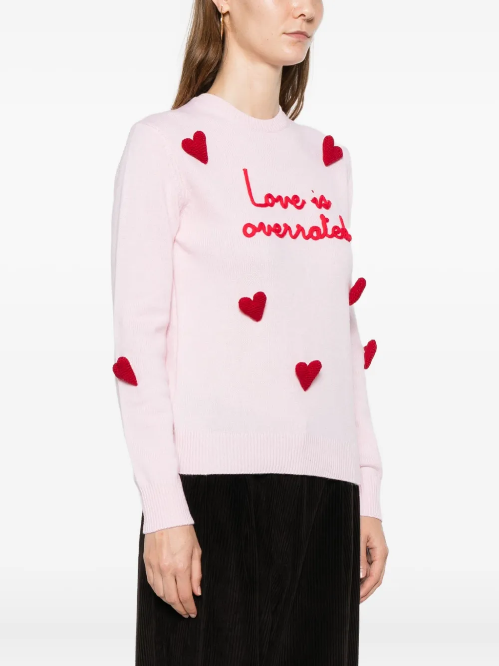 Mc2 Saint Barth Heart-embroidered Sweater In Pink
