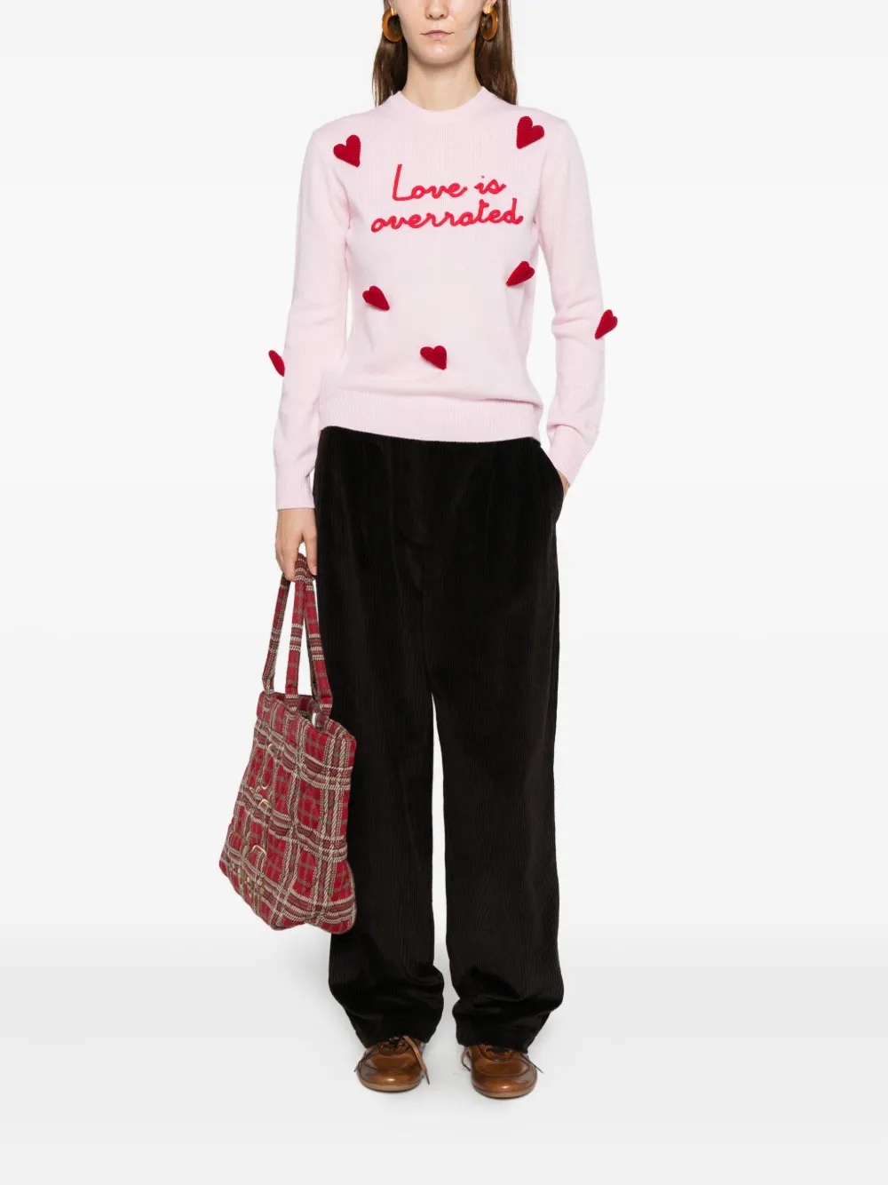 Mc2 Saint Barth Heart-embroidered Sweater In Pink