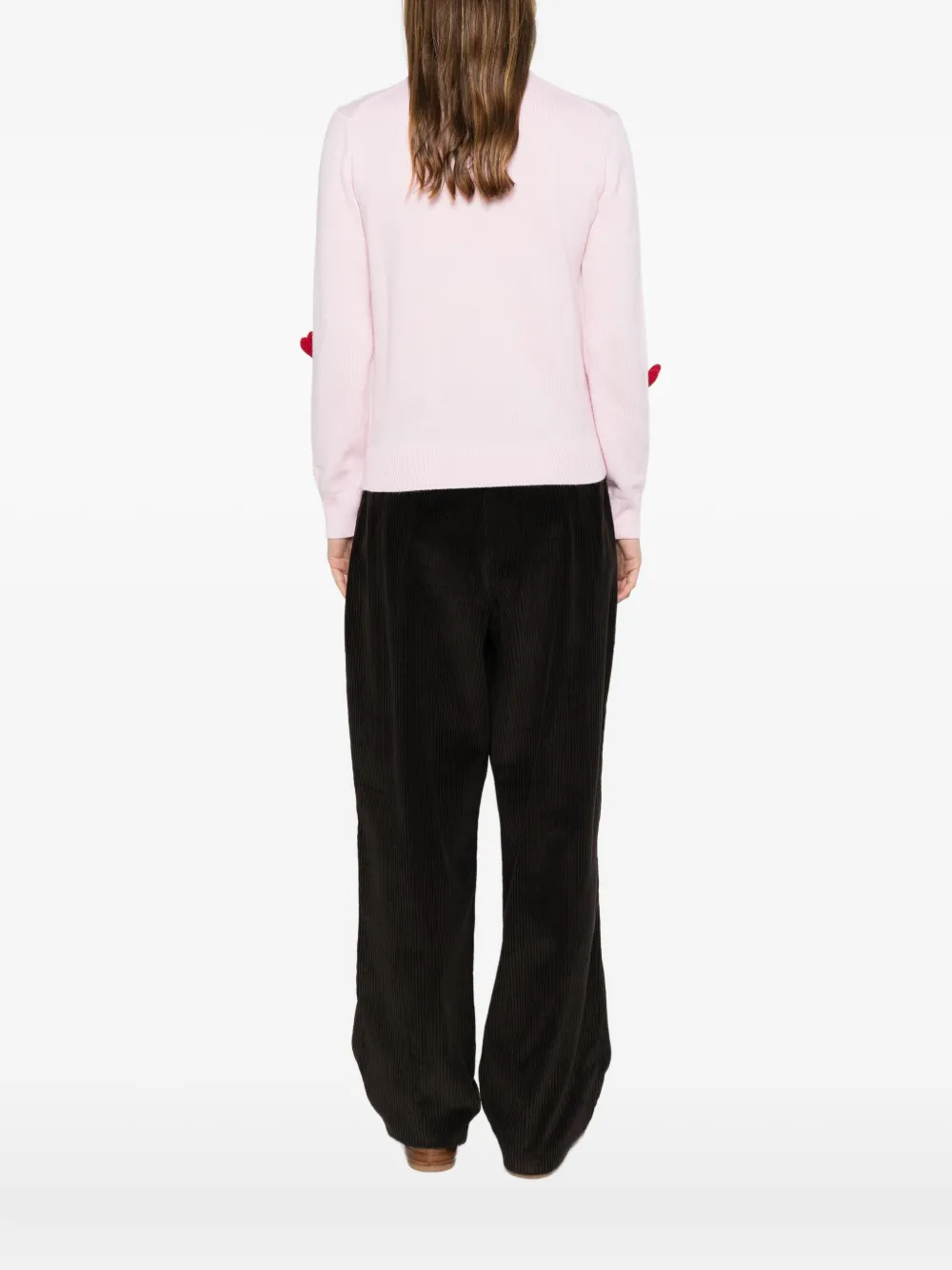 Mc2 Saint Barth Heart-embroidered Sweater In Pink