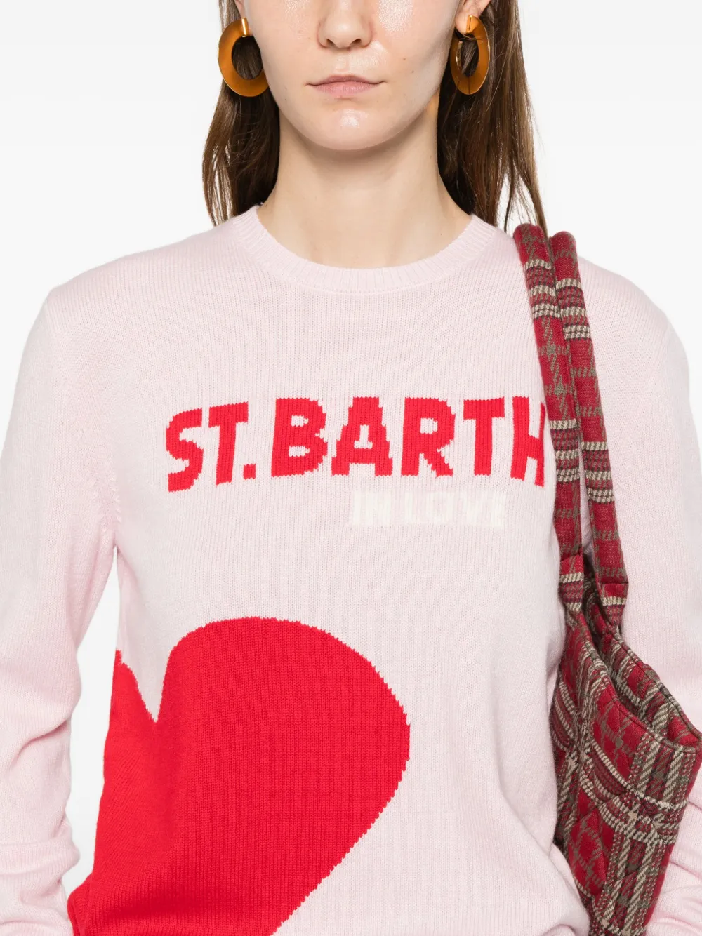 MC2 Saint Barth St Barth trui met intarsia hart Roze