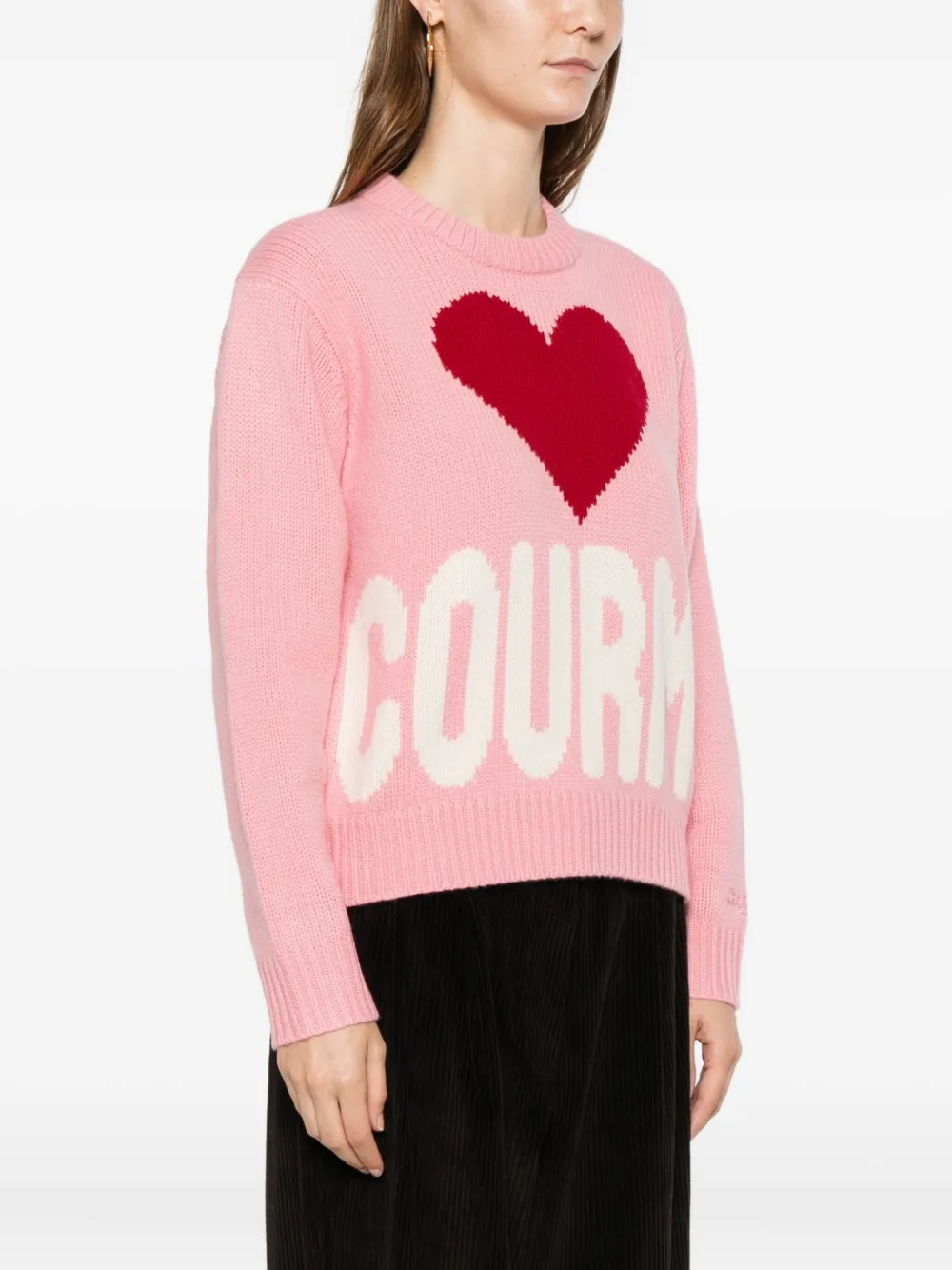 Mc2 Saint Barth Kila Courma Heart Knit Sweater In Pink