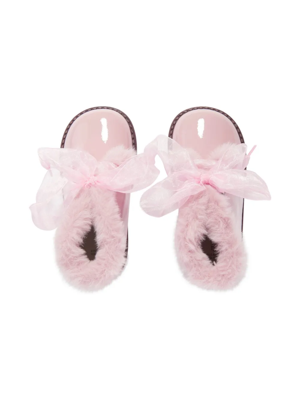 Andanines Girls Patent Leather Boots In Pink