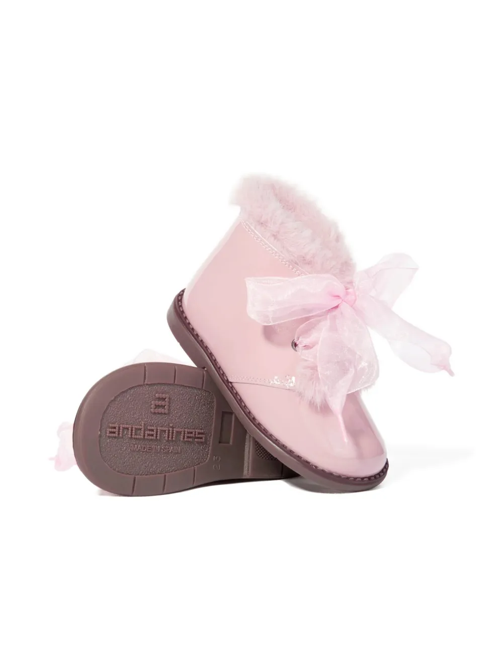 ANDANINES patent-leather ankle boots - Roze