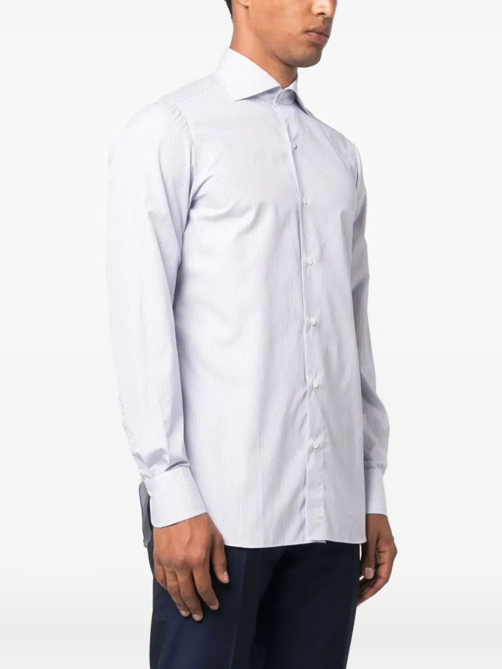 Andrea Finamore Napoli striped shirt - Wit