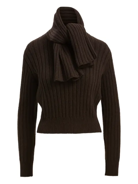 Brandon Maxwell The Ryan scarf-detail ribbed jumper