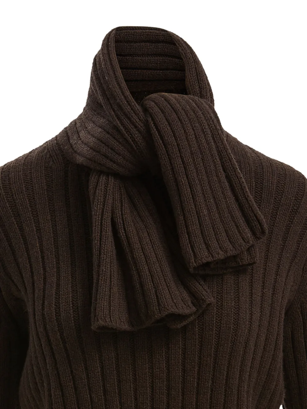 Brandon Maxwell The Ryan scarf-detail ribbed jumper | Knitted Sweaters | Image 2