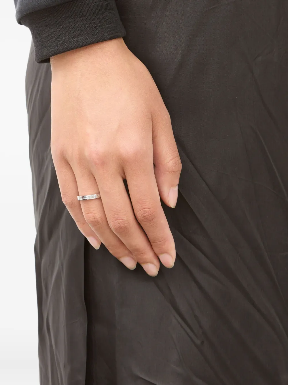 Maison Margiela Logo-reference Ring In Silver