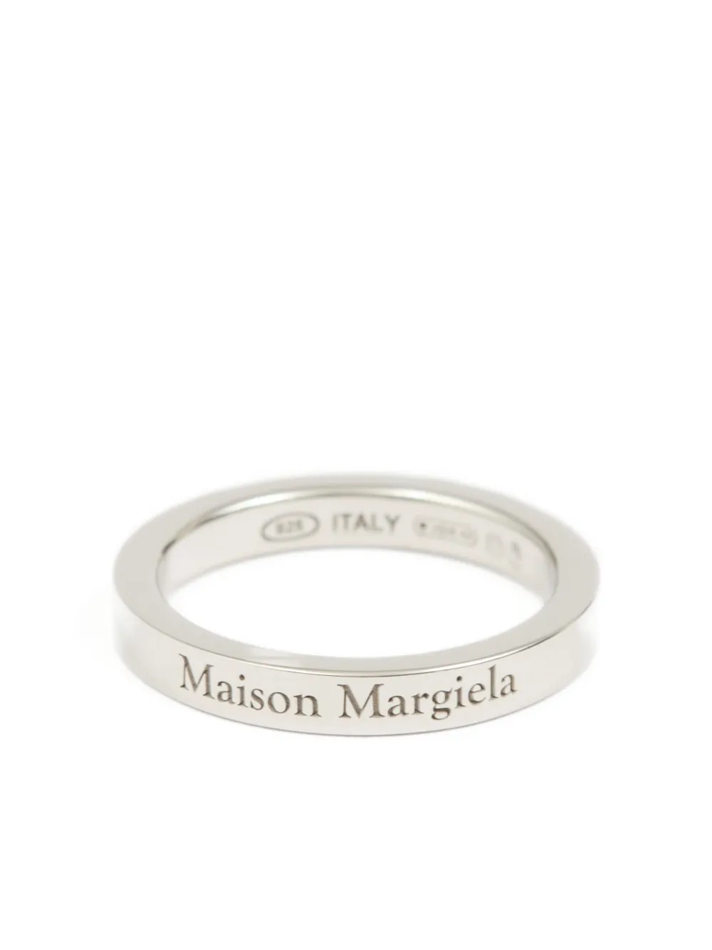 Maison Margiela Anello con logo - Argento