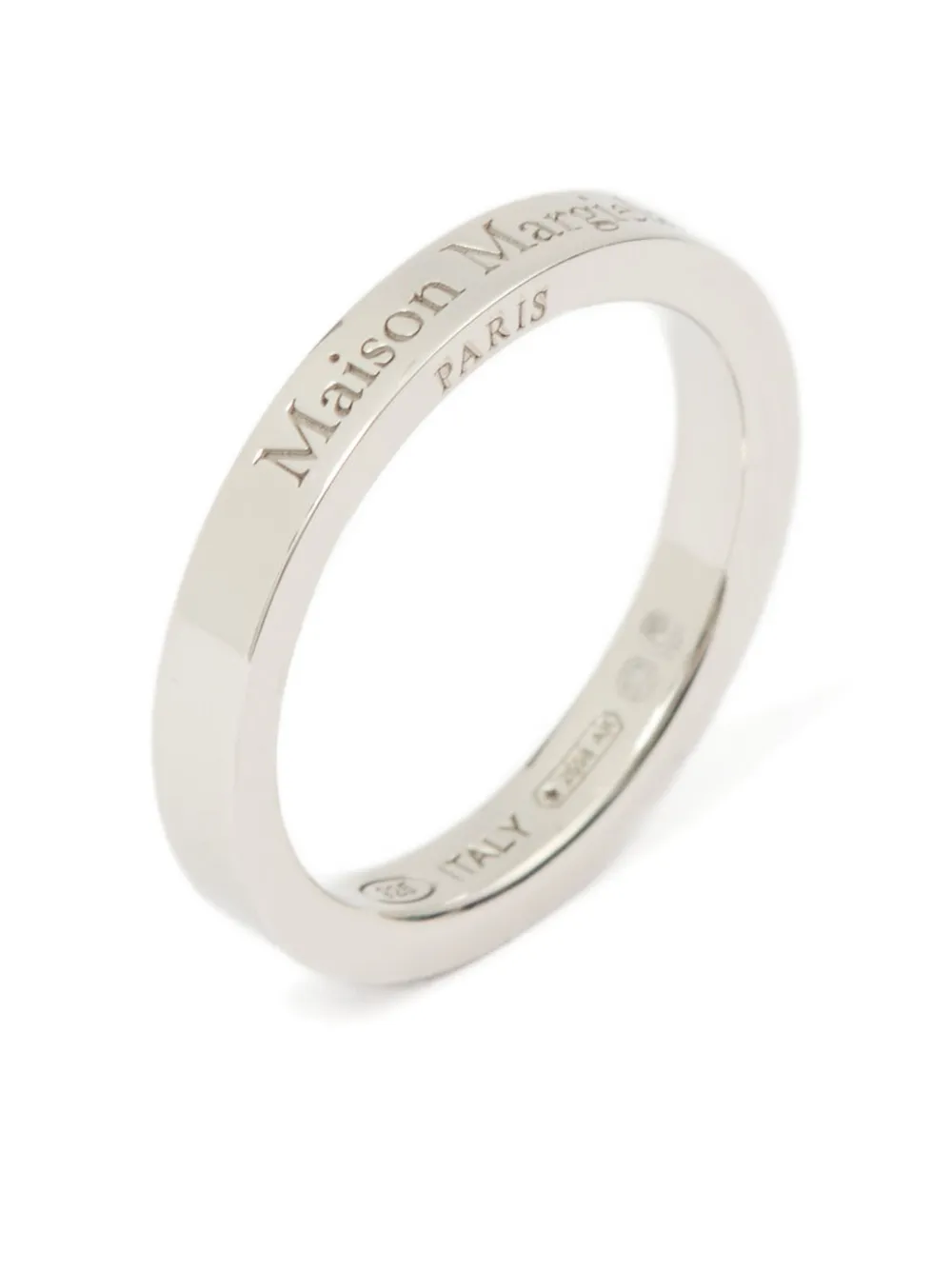 Maison Margiela Logo-reference Ring In Silver
