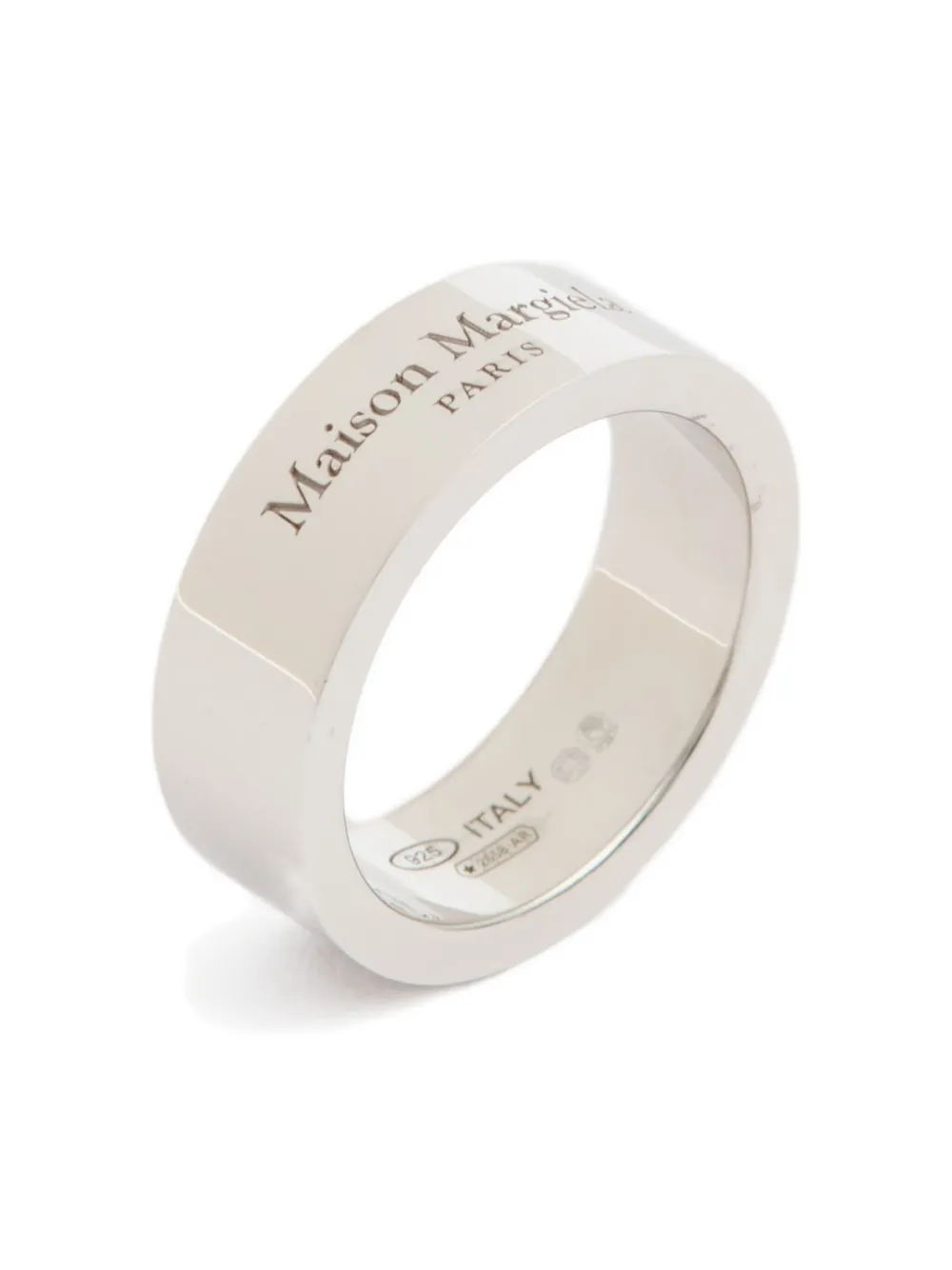 Maison Margiela Logo-reference Ring In Silver