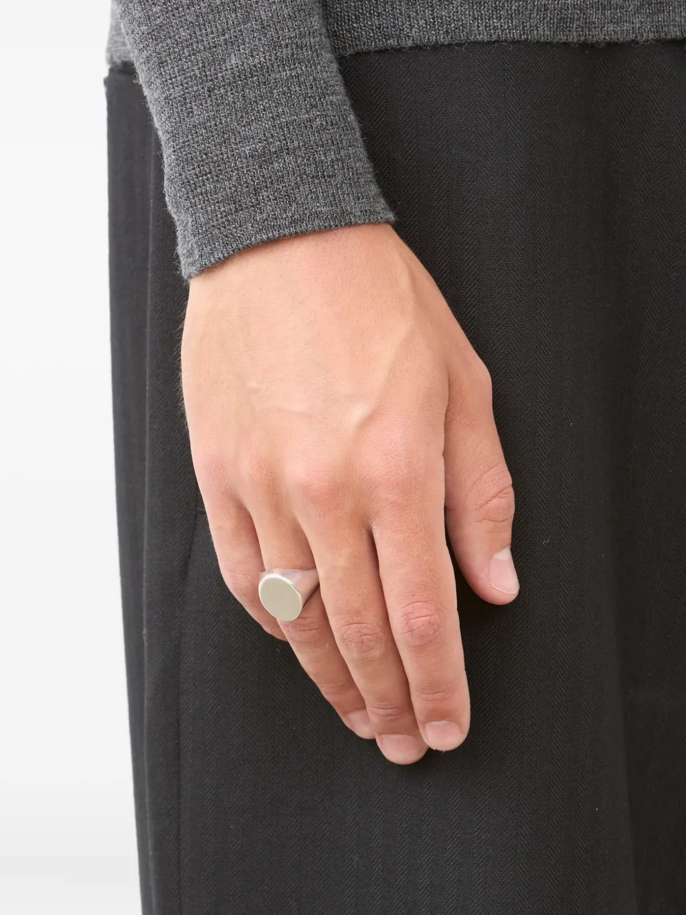 Maison Margiela Chevaliere Signet Ring In Metallic