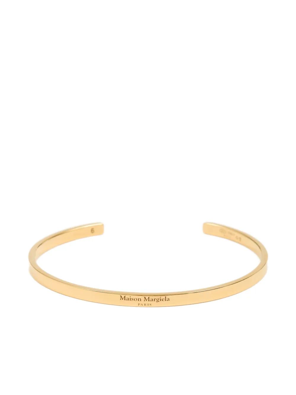 Maison Margiela Logo-reference Cuff Bracelet In Gold