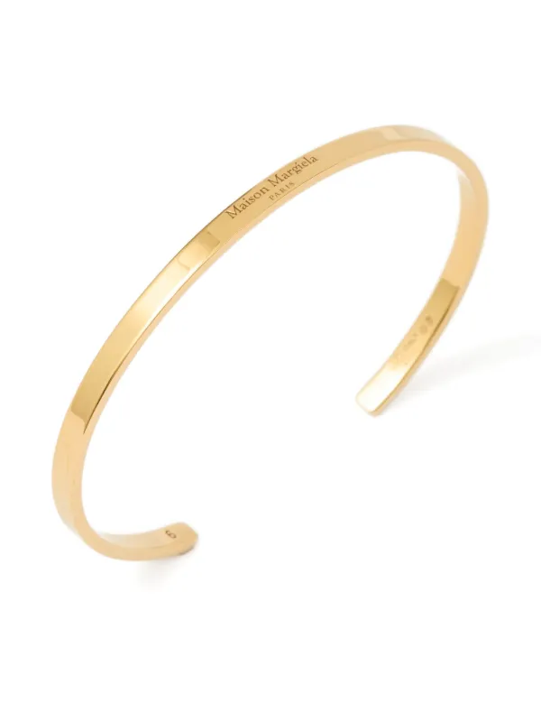 Maison Margiela logo-reference Cuff Bracelet | Gold | FARFETCH