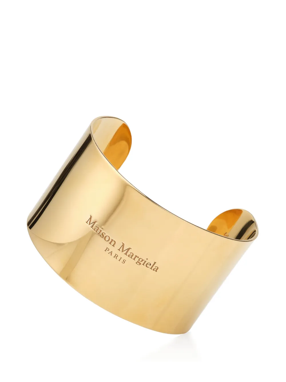 Maison Margiela Logo Reference Cuff Bracelet In Gold