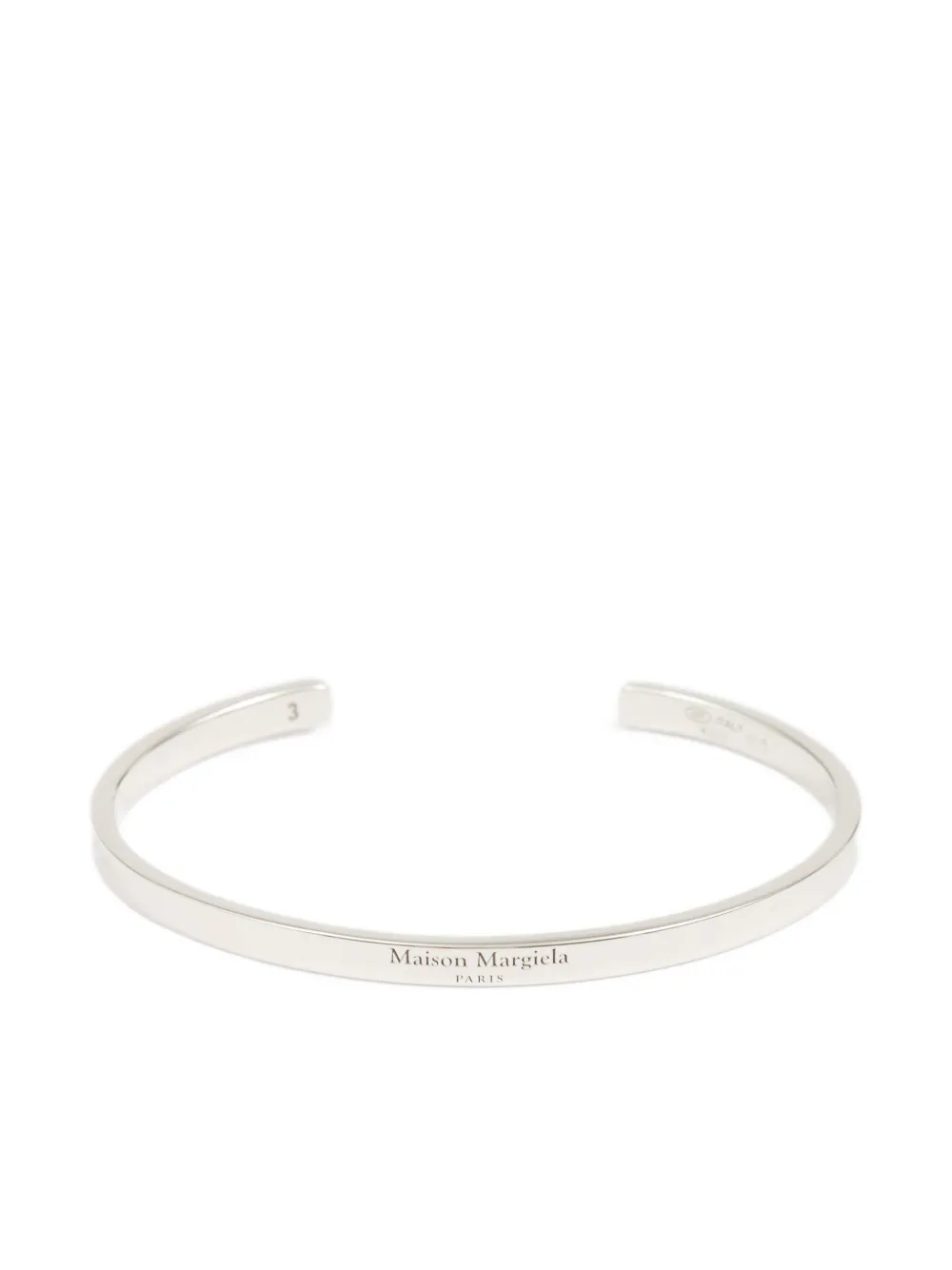 Maison Margiela Bracciale rigido con logo - Argento