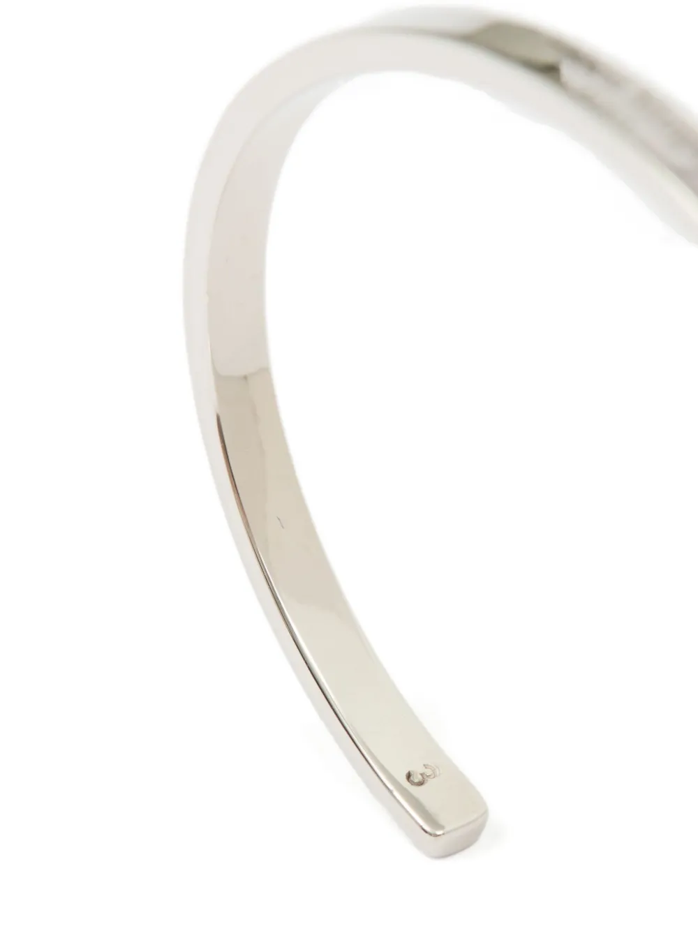 Maison Margiela Logo-reference Cuff Bracelet In Silver