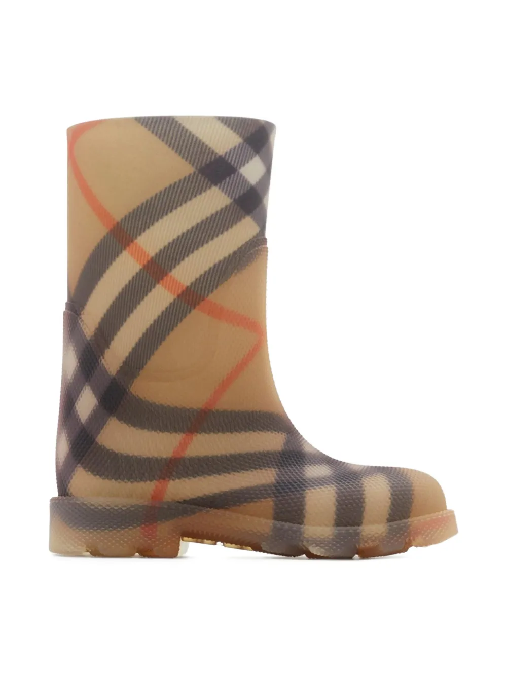 Burberry Kids check-pattern rain boots | Brown | Image 1