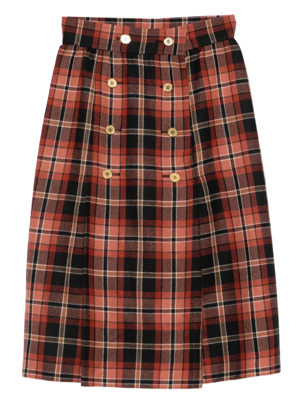 Saint Laurent Pre-Owned 1970s checked wool skirt | Red | Image 1