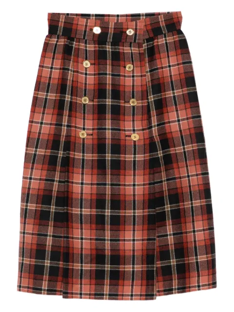 Saint Laurent Pre-Owned falda con motivo de cuadros 1970
