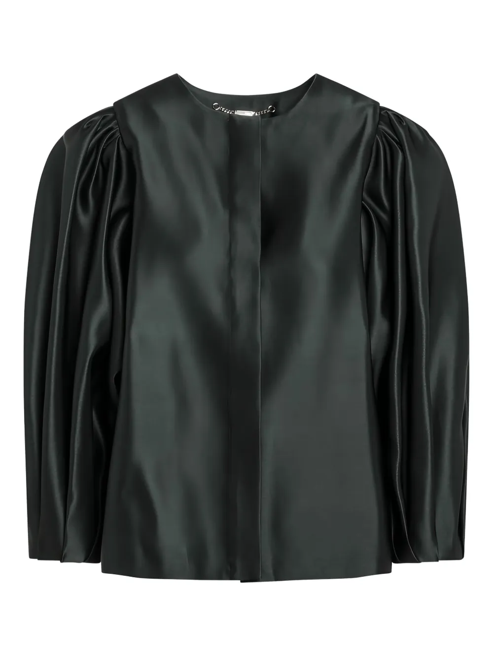 Fendi Dark Green Duchess Satin Jacket Women In Multi