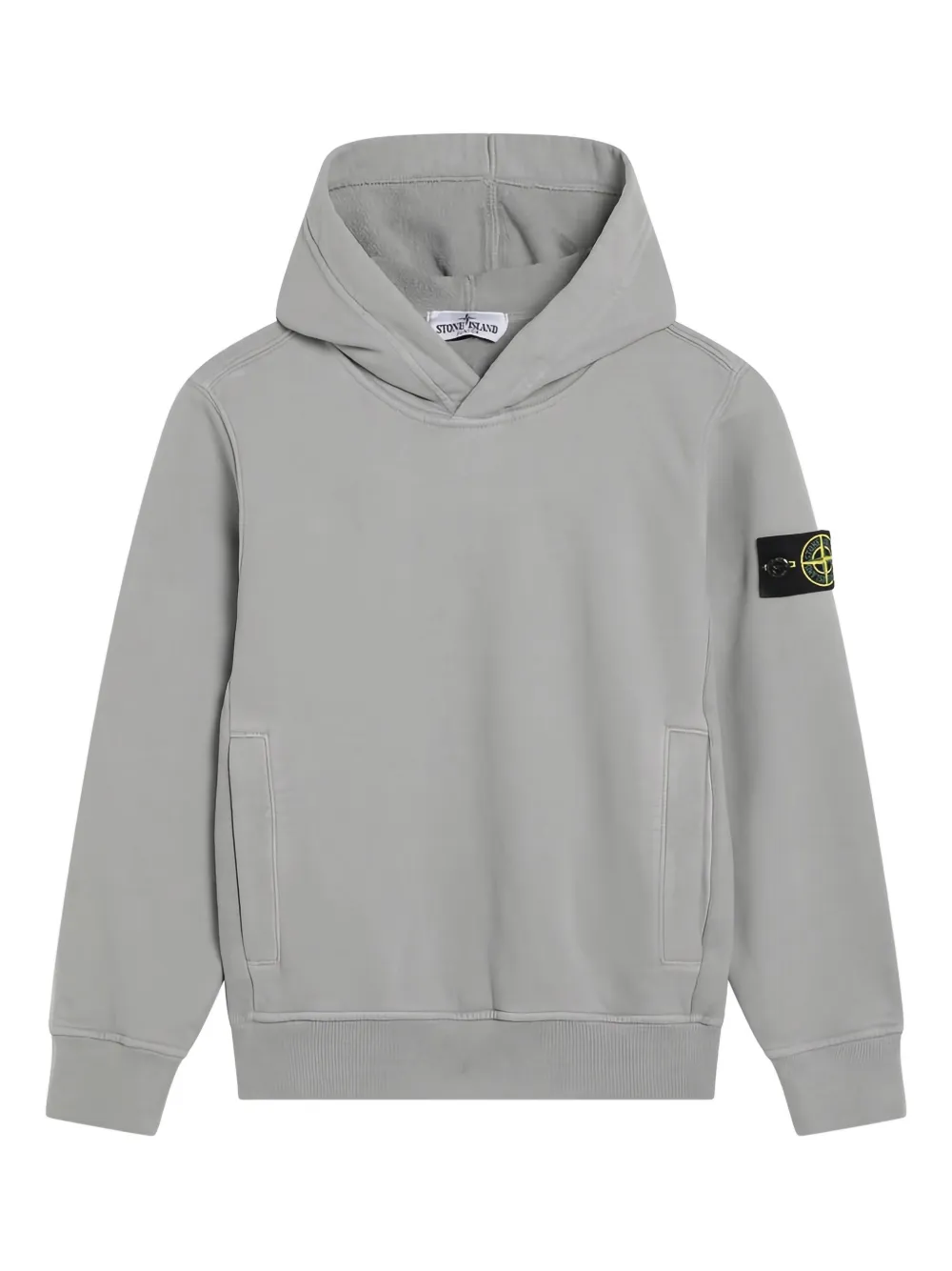 Stone Island Junior Felpa a maniche lunghe con cappuccio - Grigio