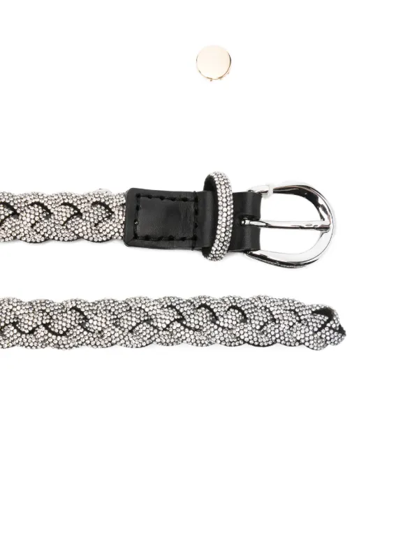 Déhanche Priscilla Rhinestone Braided Belt | Black | FARFETCH display picture 1