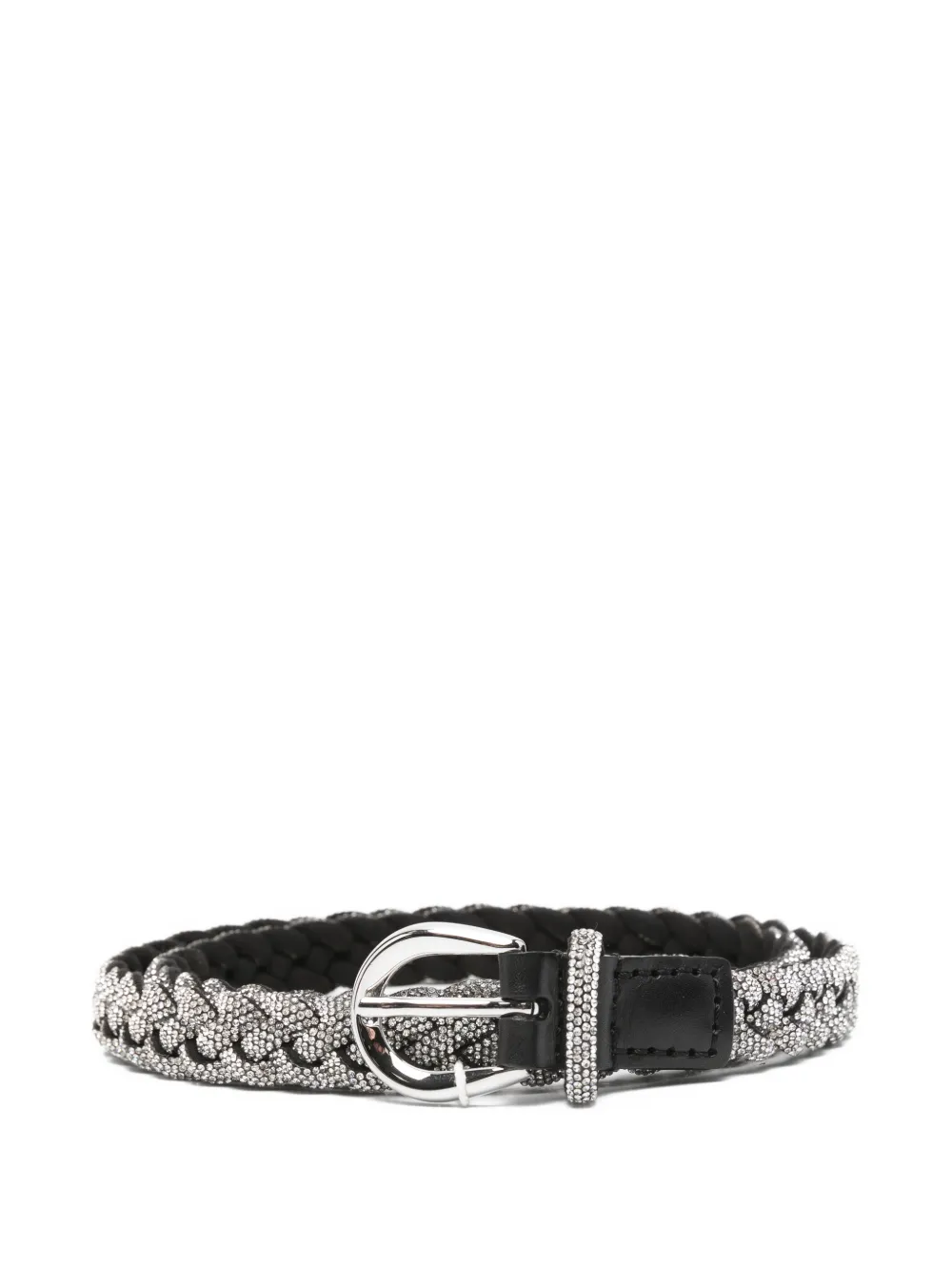 Déhanche Priscilla rhinestone braided belt - Nero