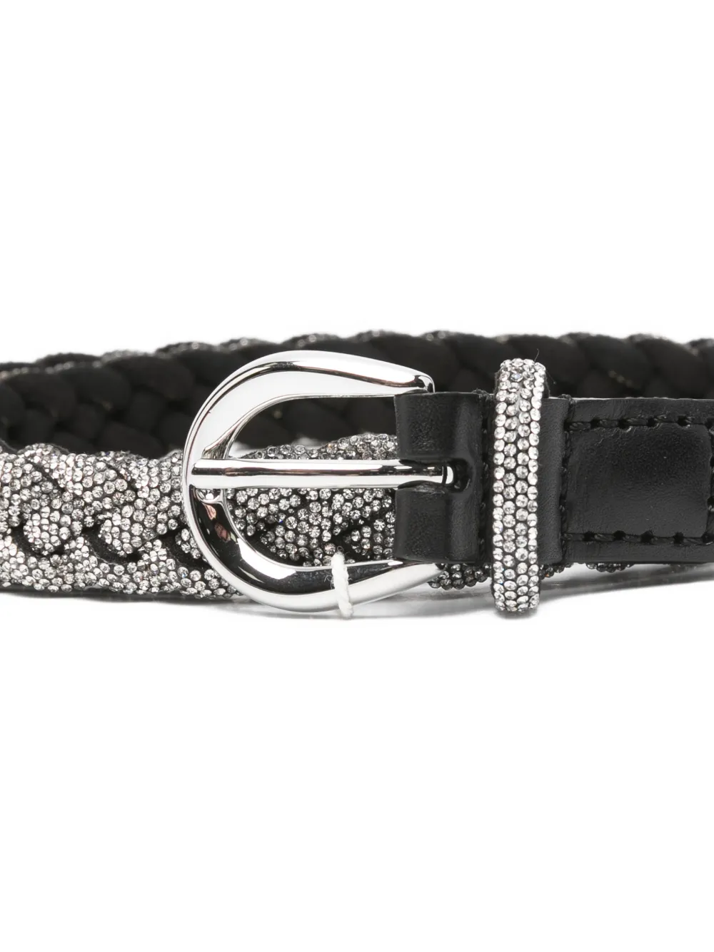  Déhanche Priscilla Rhinestone Braided Belt - Black 