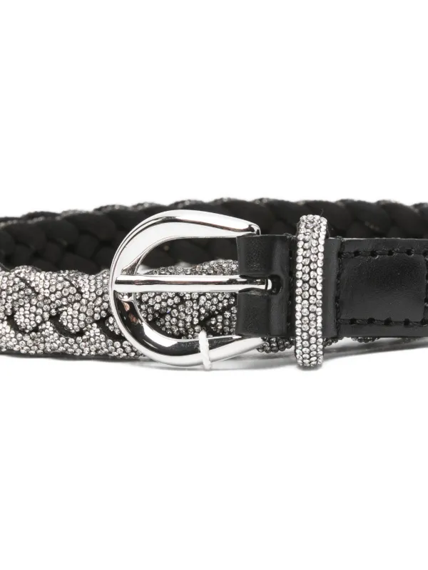 Déhanche Priscilla Rhinestone Braided Belt | Black | FARFETCH display picture 1