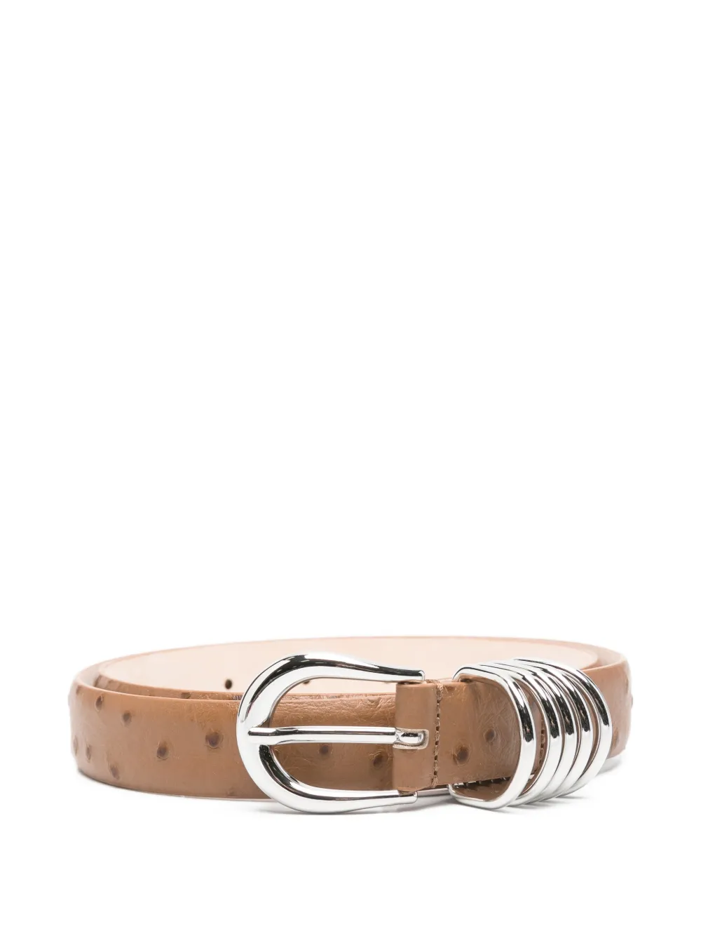 Déhanche hollyhock ostrich-embossed belt - Braun